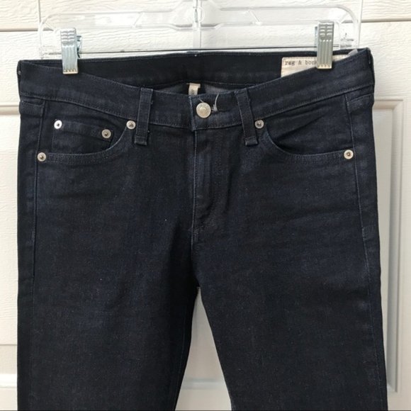 Rag & Bone 30 Stiletto Boot Jeans Ink Blot Dark Size 30 - Picture 4 of 5